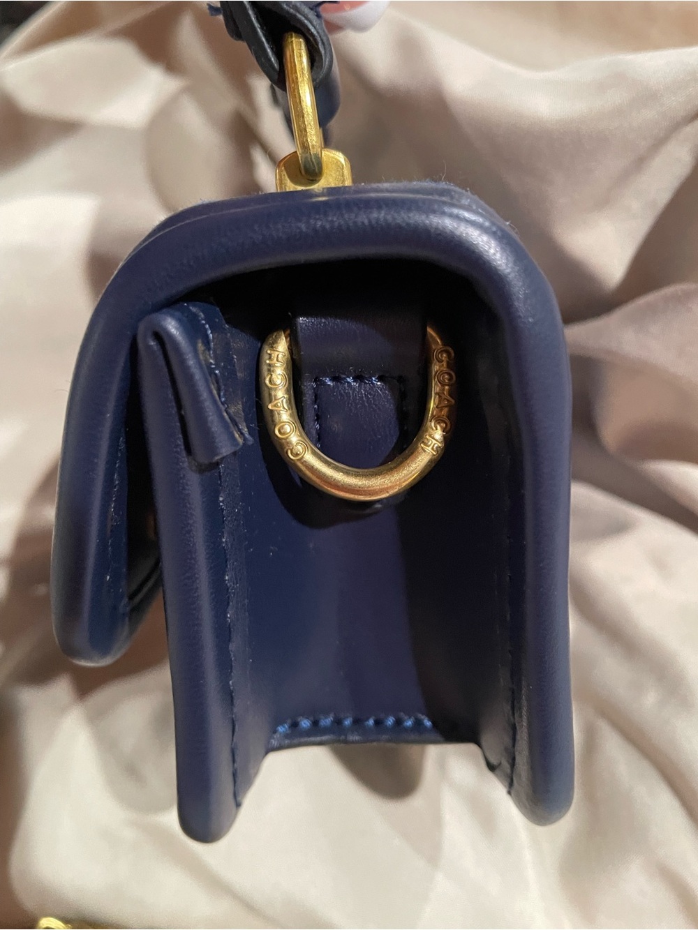 Coach Mini Top-Handle Bag in Denim Blue Crossbody - Picture 4 of 12
